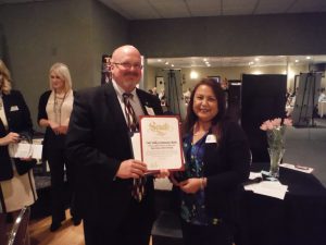 Gary Stephens - SBA Most Active Bank Award - with Senate Rep Elena
